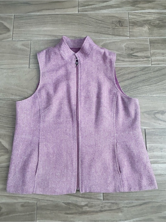 Coldwater Creek Jackets & Blazers - Coldwater Creek Wool Blend Lilac Zip-Front Sleeveless Vest | Size W20